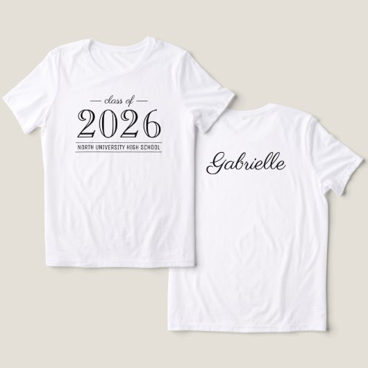 2022年白エレガント黒の卒業式をカスタム修了 トライブレンドＴシャツ (デザイン正面&裏面)