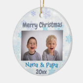 2022年祖父母孫のクリスマス写真 セラミックオーナメント (左)
