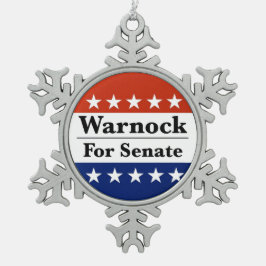 2022年米国上院にラファエル・ウォーノックを再選 スノーフレークピューターオーナメント