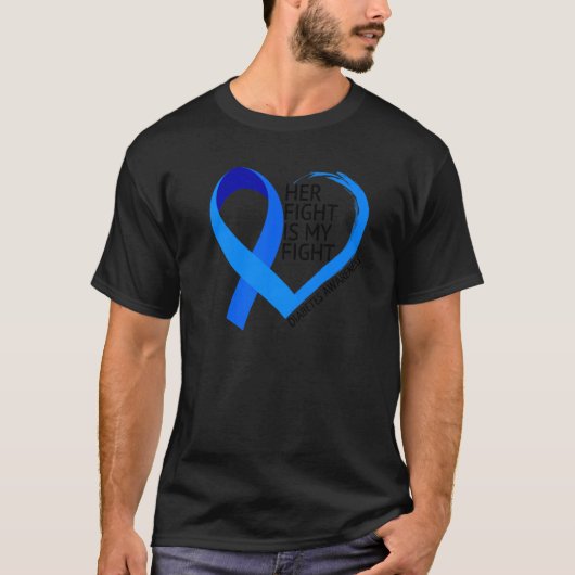 2022年糖尿病啓発月間 T1D T2D 彼女の闘いは Tシャツ (正面)