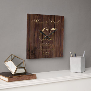 2022年素朴65周年結婚親 スクエア壁時計