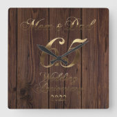 2022年素朴65周年結婚親 スクエア壁時計 (正面)