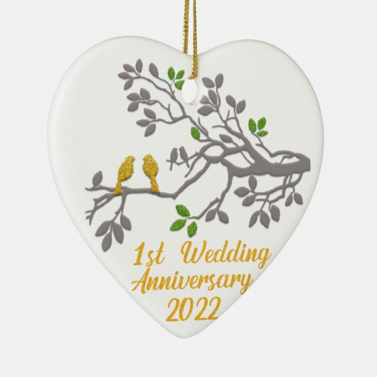 2022年結婚1周年 |ギフトユニークアイディア セラミックオーナメント (右)