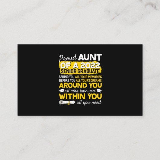 2022年誇りを持った卒業シニア22歳の叔母 名刺 (正面)