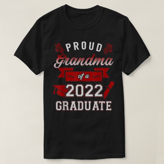 2022年誇りを持った大学院赤組おばあちゃん202年卒業 Tシャツ (デザイン正面)