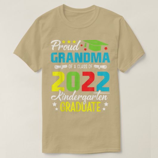 2022年誇りを持った幼稚園の卒業生のおばあちゃん Tシャツ (デザイン正面)