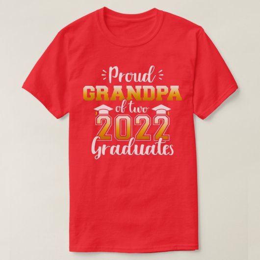 2022年誇りを持った2クラスのグランパ卒業生双子gr gr tシャツ (デザイン正面)
