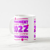 2022年退職したの引退おもしろい率 コーヒーマグカップ (正面左)