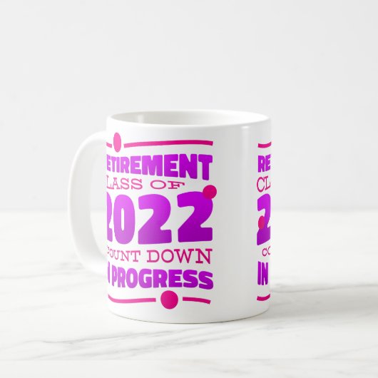 2022年退職したの引退おもしろい率 コーヒーマグカップ (正面左)