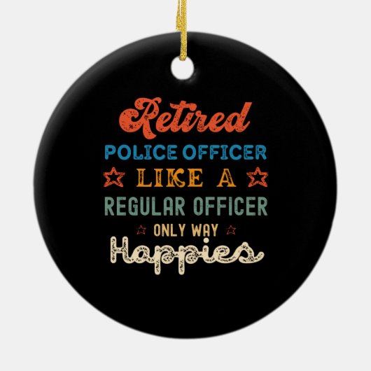 2022年退職したの警察官おもしろい退職ギフト セラミックオーナメント (裏面)