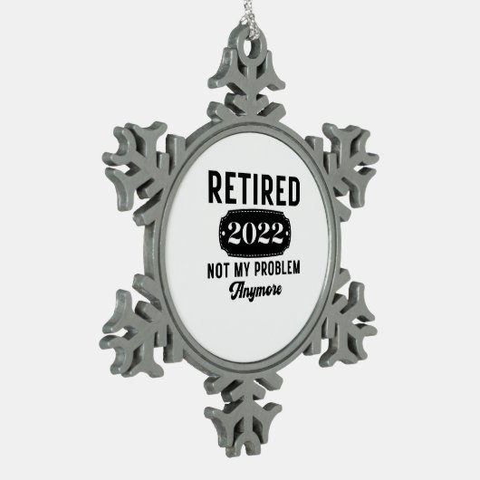 2022年退職したは私の問題はもう存在しなおもしろいい スノーフレークピューターオーナメント (左)