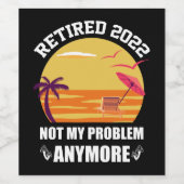2022年退職しました もう私の問題ではない おもしろ退職 ワインラベル (シングルラベル)