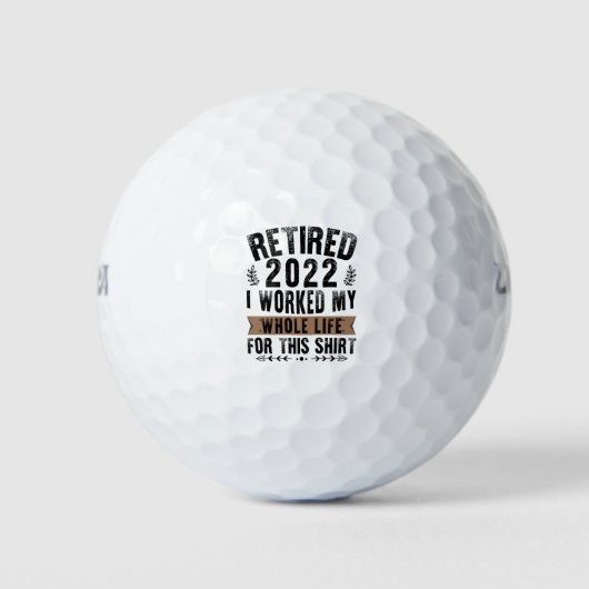 2022年退職 おかしいくらい働いた人生の退職祝い ゴルフボール (正面)
