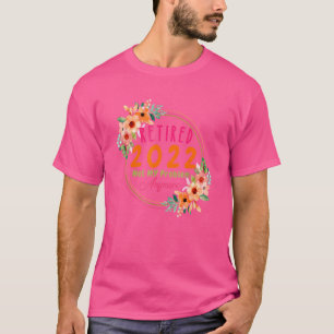 2022年退職 おしゃれなピンクの花の女性用デザイン Tシャツ
