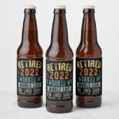 2022年退職 おもしろい定年退職のお祝い ビールラベル (ボトル)