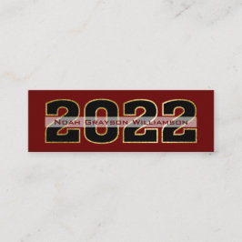 2022年金ゴールド・ブルゴンディ卒業表名挿入 コーリングカード