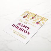 2022年雨おもしろい現金インフレのクリスマス金ゴールド 箔シーズンカード (回転した状態)