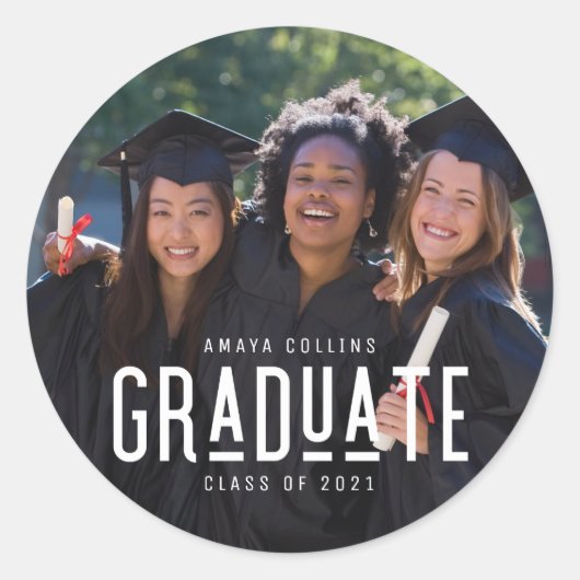 2022年高校卒業写真クラス ラウンドシール (正面)