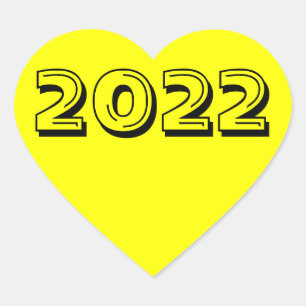 2022年黄色のハートステッカー(Janz)のクラス ハートシール