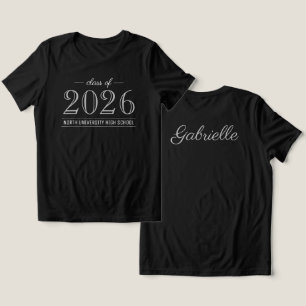 2022年黒エレガント灰色の卒業カスタム校 トライブレンドＴシャツ
