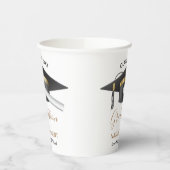 2022年黒・金ゴールド大学院卒業 紙コップ (左)