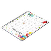 2022年1月カレンダーハッピーバースデー手帳 ノートブック (左側)