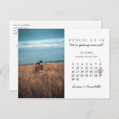 2022年10月の日付を保存するカレンダーハート ポストカード (正面/裏面)