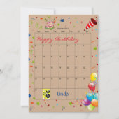 2022年10月カレンダーハッピーバースデー招待状 招待状 (正面)