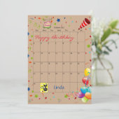 2022年10月カレンダーハッピーバースデー招待状 招待状 (スタンド正面)