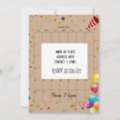 2022年10月カレンダーハッピーバースデー招待状 招待状 (裏面)