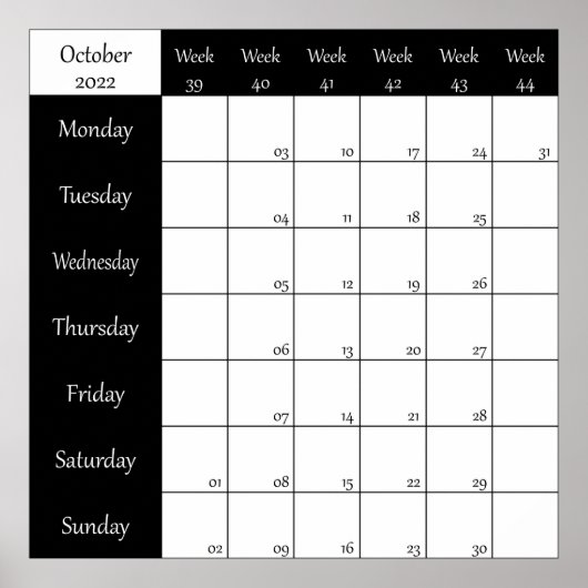 2022年10月プランナー電話番号 ポスター (正面)