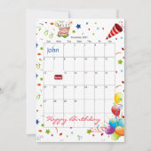 2022年11月カレンダーハッピーバースデー招待状 招待状 (正面)