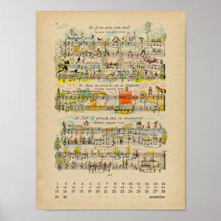 2022年11月ハッピーノーツカレンダーポスター ポスター