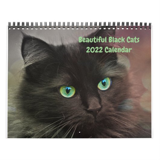 2022年12カ月の壁掛けカレンダー、美しい黒猫たち カレンダー (カバー)