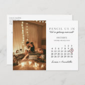 2022年12月のカレンダーハートの保存 ポストカード (正面/裏面)