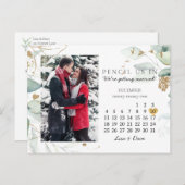 2022年12月の日付を保存する植物性エレガント金ゴールド ポストカード (正面/裏面)