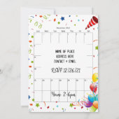 2022年12月カレンダーハッピーバースデー招待状 招待状 (裏面)