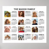 2022年12枚の写真を含むフルイヤー表示カレンダー ポスター (正面)