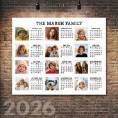 2022年12枚の写真を含むフルイヤー表示カレンダー ポスター
