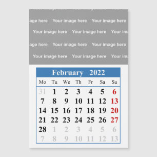 2022年2月カレンダー磁気カード