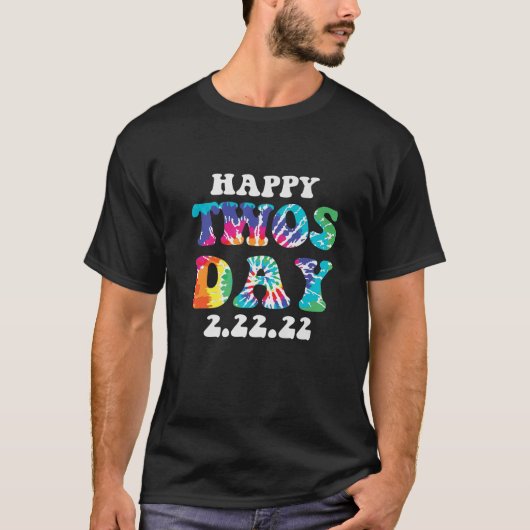 2022年2月2日おめでとう2022年2月2日2-22-22 Twosd Tシャツ (正面)