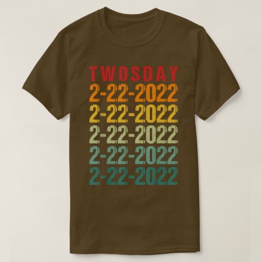 2022年2月2日02222022火曜日2022ヴィンテージ Tシャツ (デザイン正面)
