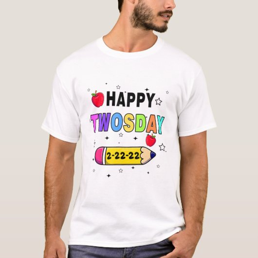 2022年2月22日火曜日School Happy 2-22-22 Tw Tシャツ (正面)
