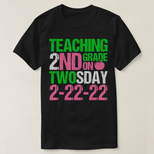 2022年2月22日22222赤おもしろい数学テ Tシャツ (デザイン正面)