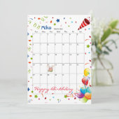 2022年3月カレンダーハッピーバースデー招待状 招待状 (スタンド正面)