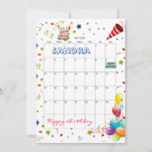 2022年4月カレンダーハッピーバースデー招待状 招待状 (正面)