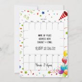 2022年4月カレンダーハッピーバースデー招待状 招待状 (裏面)