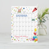 2022年4月 カレンダー 誕生日パーティー ご招待 招待状 (スタンド正面)