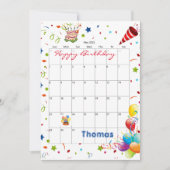 2022年5月カレンダーハッピーバースデー招待状 招待状 (正面)