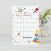 2022年5月カレンダーハッピーバースデー招待状 招待状 (スタンド正面)